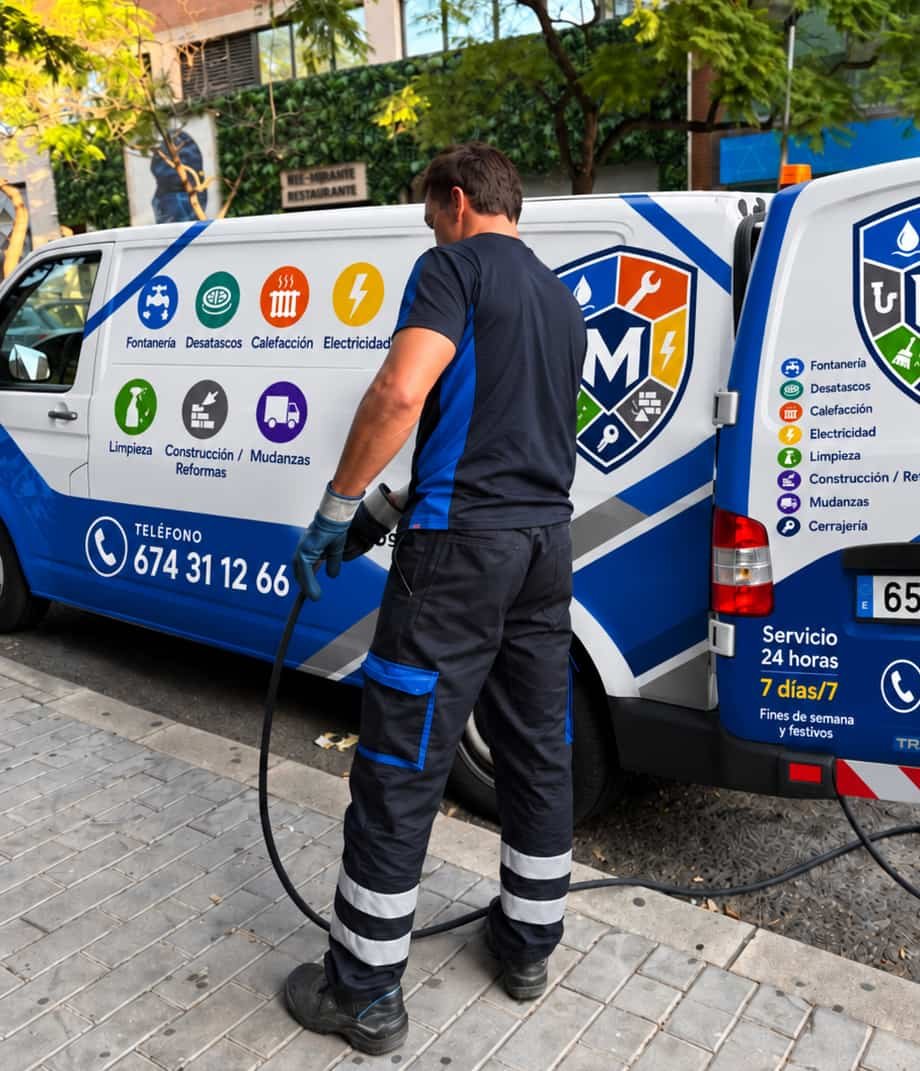 Camión cuba para desatascos en Barcelona
